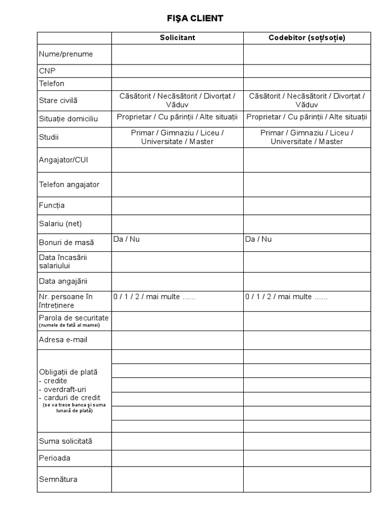 ! Prescoring - Fisa Client PDF | PDF