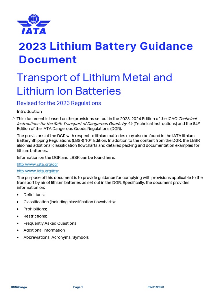 Lithium Battery Guidance Document PDF PDF