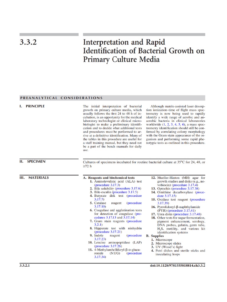 Identification On Primary Culture Media PDF PDF