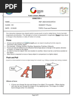 Force and Pressure Handout Std8 PDF