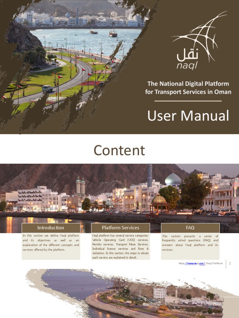 Naql Platform User Manual for Transport Services | PDF