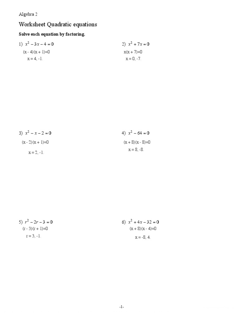 Worksheet_Quadratic_Equations (1).pdf PDF Quadratic Equation