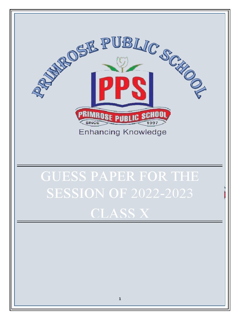 Guess Paper X | PDF