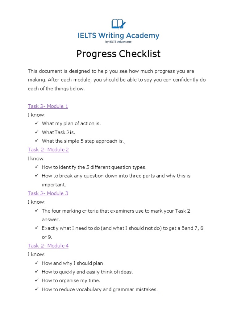 Progress-Checklist - UPDATED - 2 PDF | PDF | Essays | Tone (Linguistics)