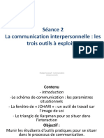 Séance 2 - La Communication Interpersonnelle Les Trois Outils PDF