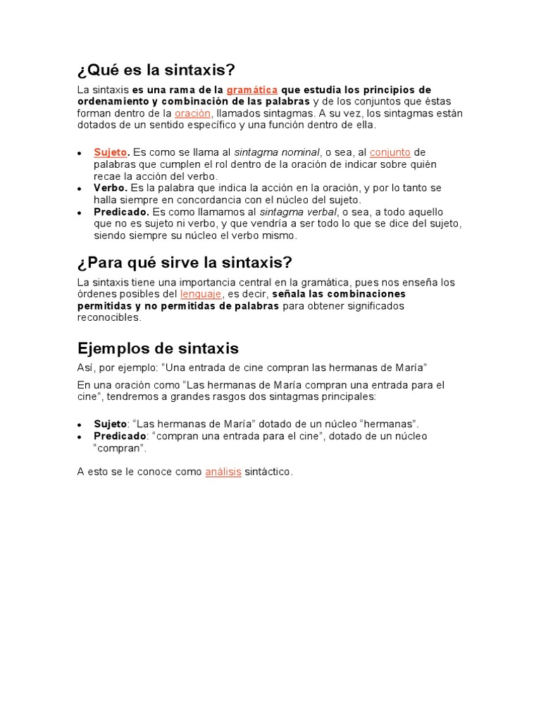 Qué Es La Sintaxis PDF
