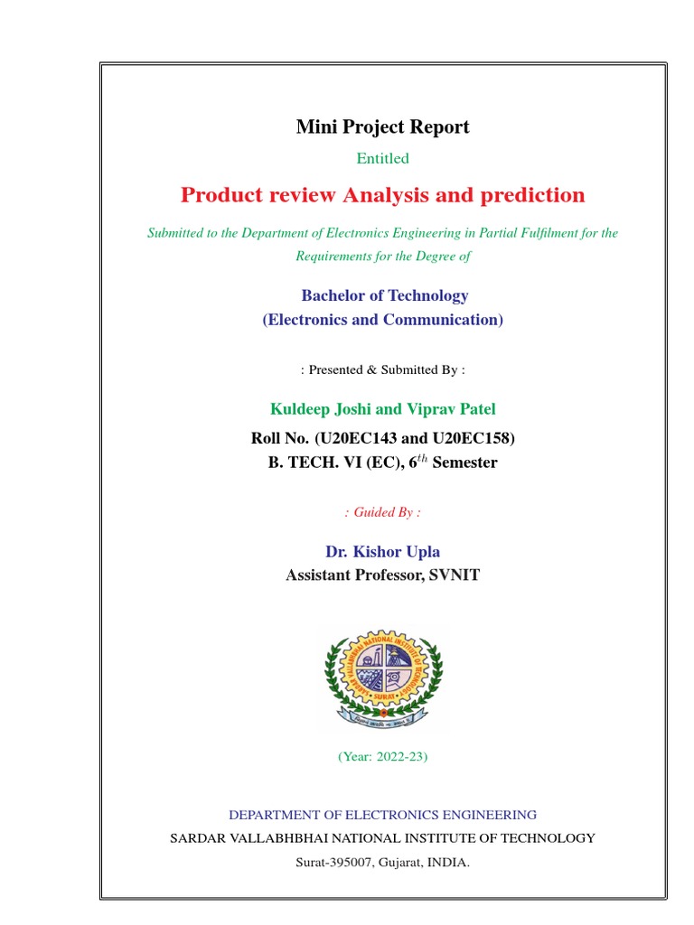 Product Review Analysis Using ML | PDF