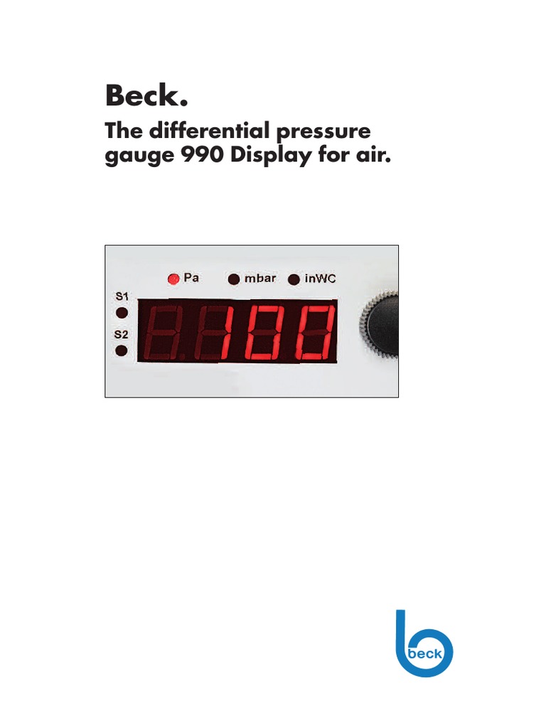 Beck The Differential Pressure Gauge 990 Display For Air PDF | PDF