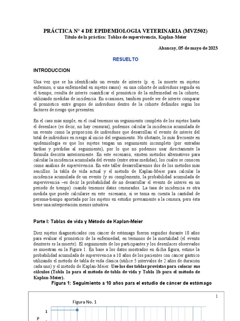 Práctica 4. Tablas de Vida y Método de KaplanMeier 2022