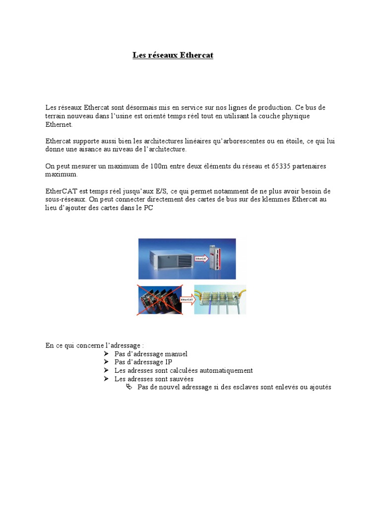 Réseau EtherCAT : Architecture et Statuts | PDF