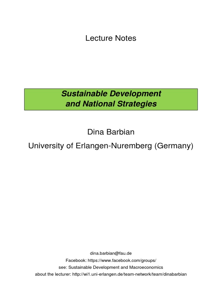 Sustainable Development Lecture Notes | PDF | Sustainability ...