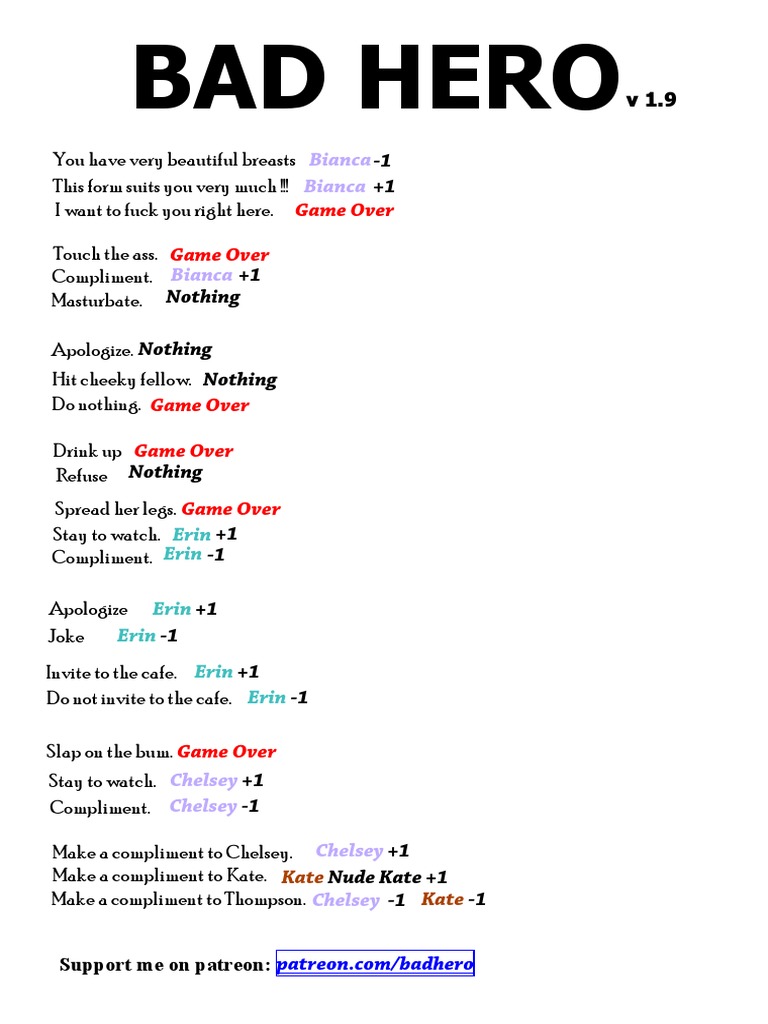 BadHero Walkthrough 1 9 PDF