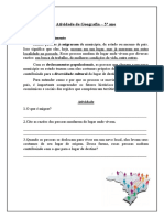 Atividade de Geografia - População em Movimento (5º Ano)