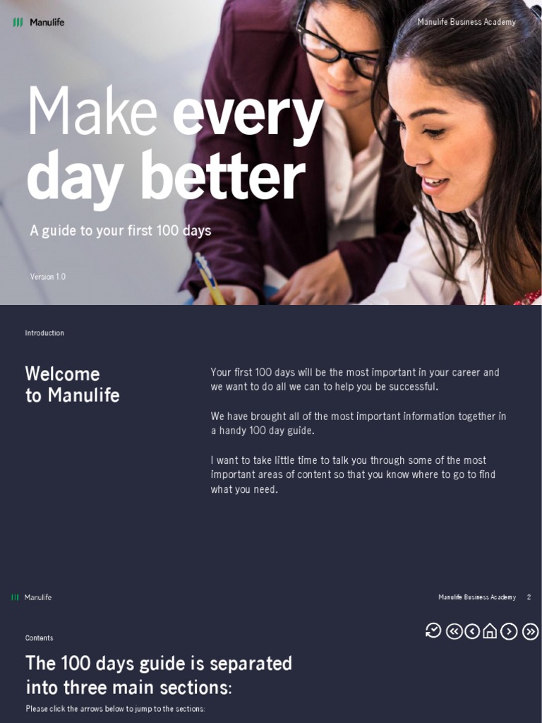 Manulife's 100-Day Success Guide | PDF