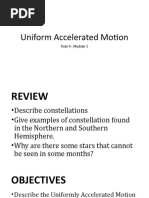 Uniform Accelerated Motion: Unit 4: Module 1