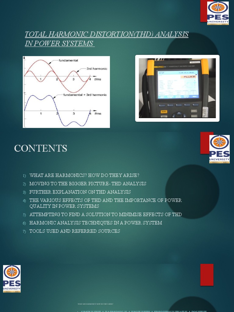 THD Analysis in Power Systems | PDF | Electromagnetism | Physical ...
