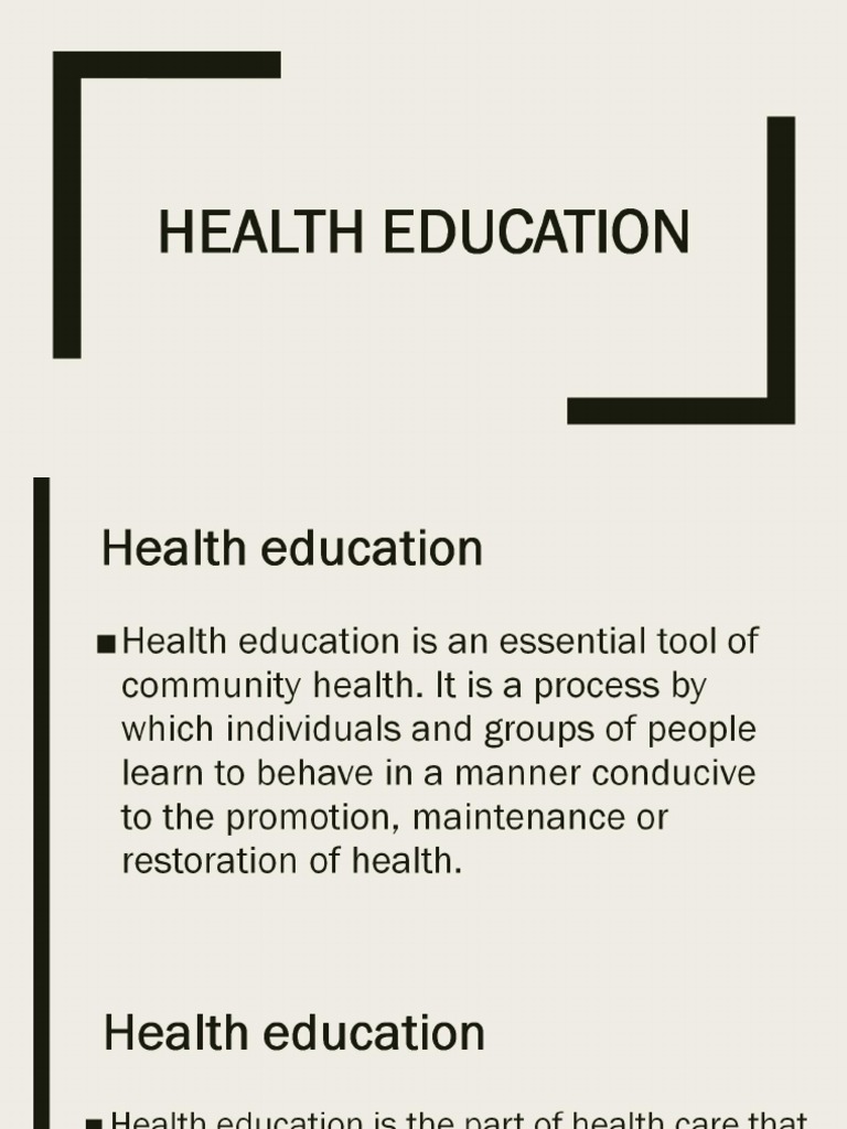 What Is Health Education Ppt