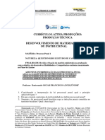 Currículo Lattes: produções técnicas sobre processo penal