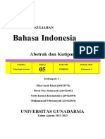 Tugas Bahasa Indonesia 1 Abstrak Dan Kutipan Kelompok 5 IC02