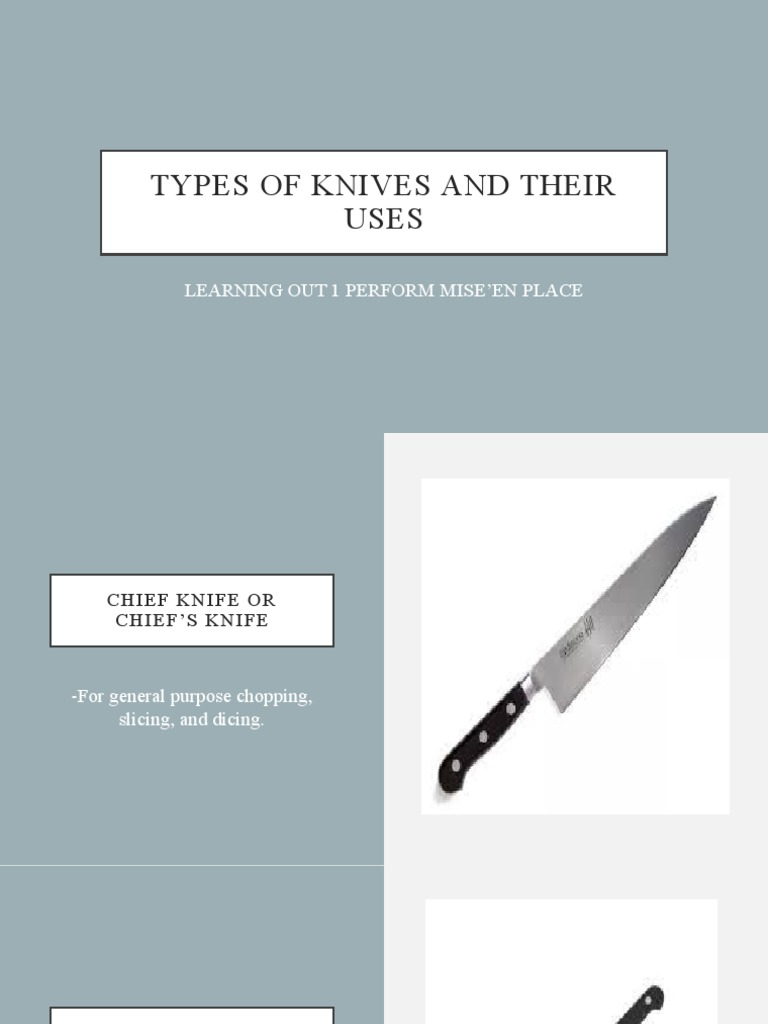 TYPES OF KNIVES AND THEIR USES report.pptx PDF