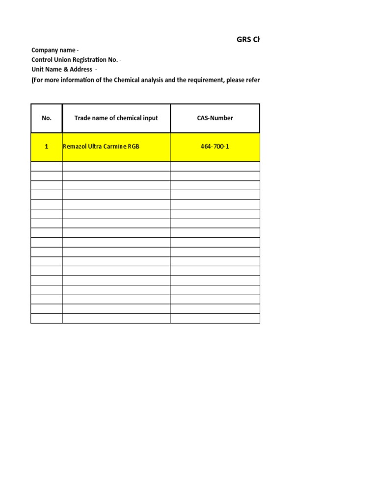 GRS Chemical Compliance Assessment Guide | PDF | Safety | Occupational ...
