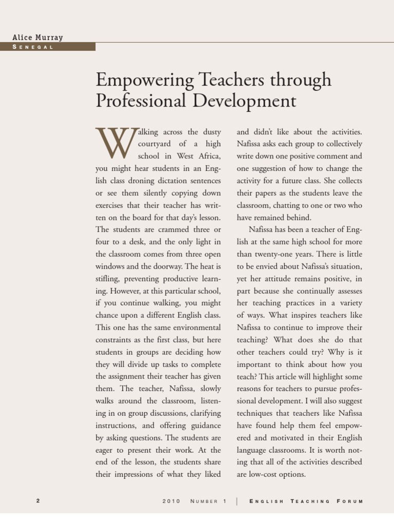 Empowering Teachers through Development | PDF | Mentorship | Teachers