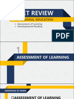 Pre LET Review Assessment of Learning Developmental Reading
