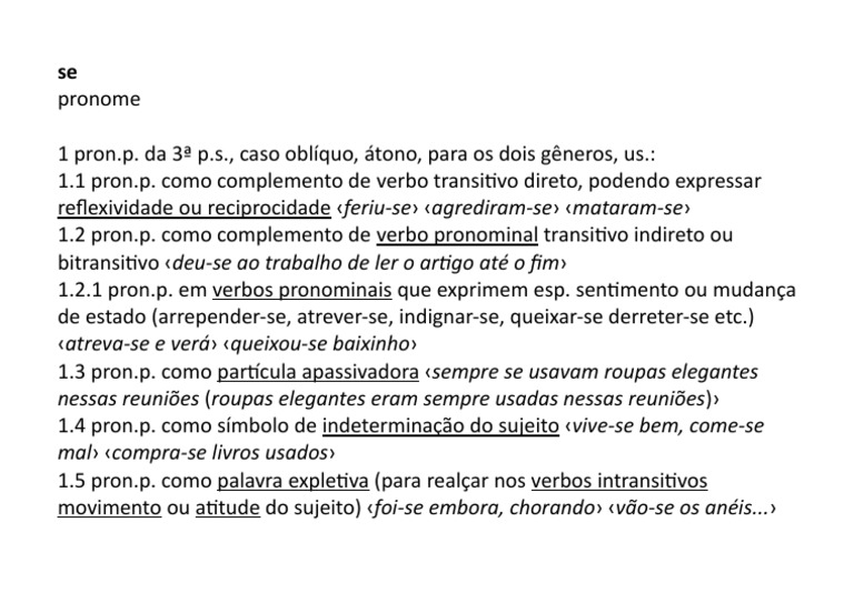 Se (Pronome) PDF | PDF