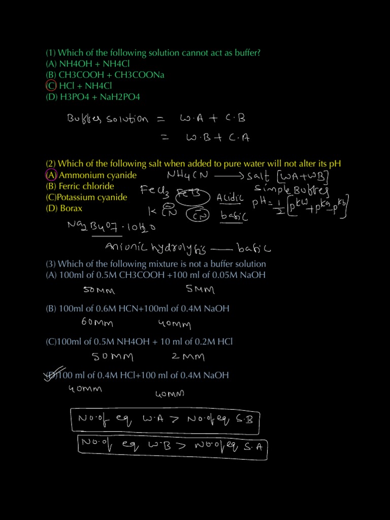 Ionic Equilibrium Lecture 14 Notes Pdf Pdf Buffer Solution Ph