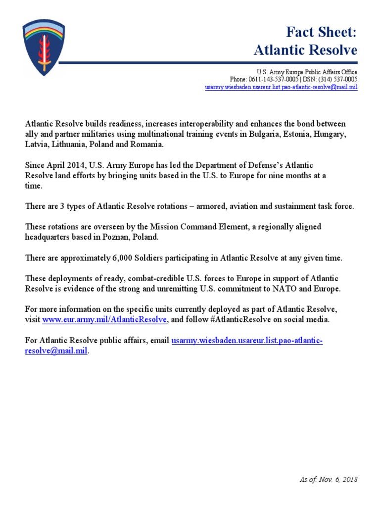 Operation Atlantic Resolve Fact Sheet PDF