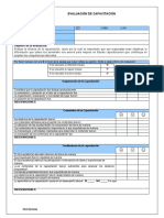 Formato Evaluacion de Capacitacion