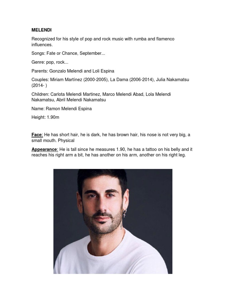 Melendi: Pop-Rock Icon Profile | PDF