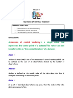 Module 1 (Measures of Central Tendency)