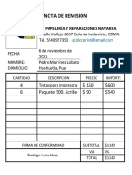 Formato Nota de Remisión PDF