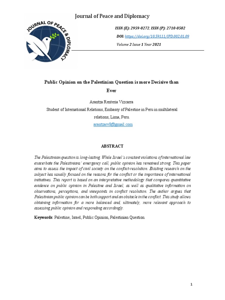 Impact of Public Opinion on Palestine-Israel Conflict | PDF