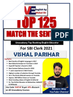 Top 125 Questions For Sbi Clerk 2021 Match by Vishal Sir