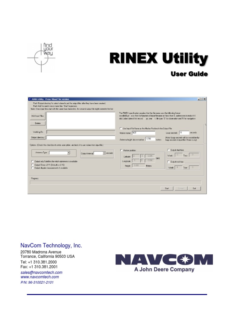 96 310021 2101RevD Rinex Utility | PDF