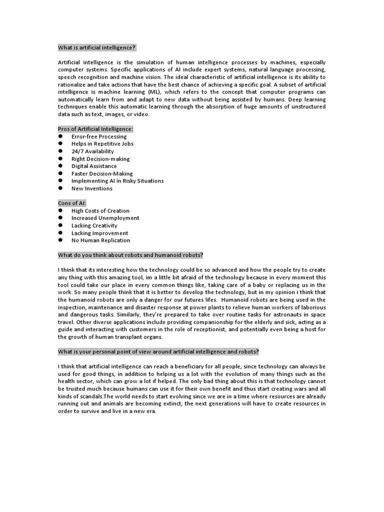 What Is Artificial Intelligence PDF PDF