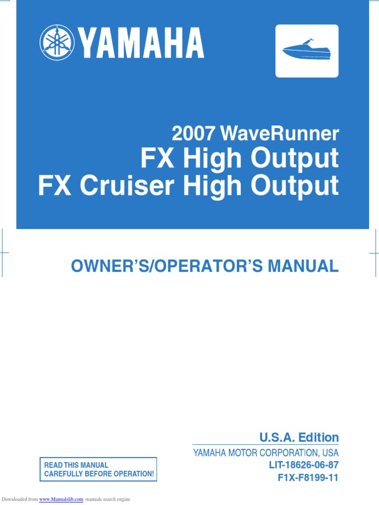 Yamaha FX High Output Waverunner 2007 PDF PDF Throttle