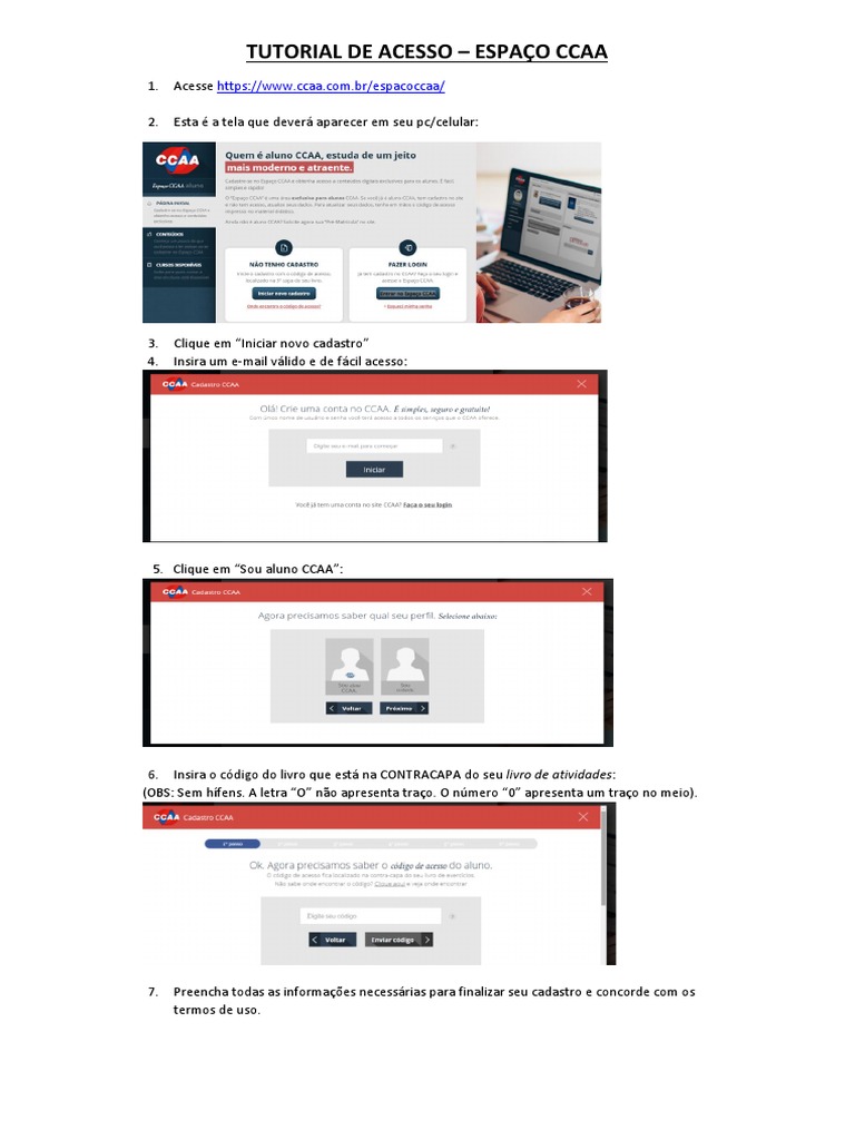 Tutorial de Acesso - CCAA | PDF