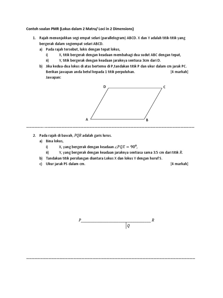 Contoh Soalan PMR (Lokus)