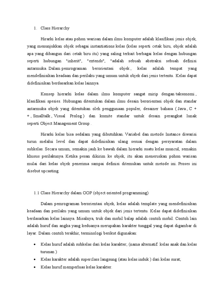 Memahami Hierarki Kelas dalam OOP | PDF