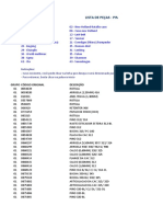 LISTA DE PEÇAS PARA MÁQUINAS AGRÍCOLAS