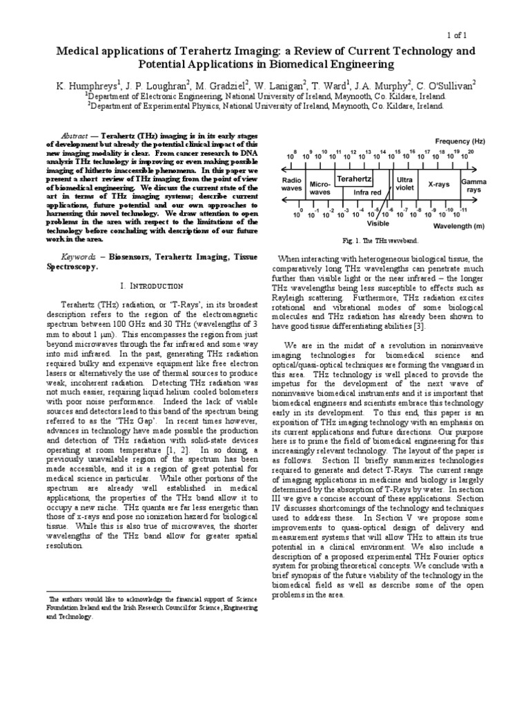 Terahertz Imaging in Biomedical Engineering | PDF | Terahertz Radiation ...