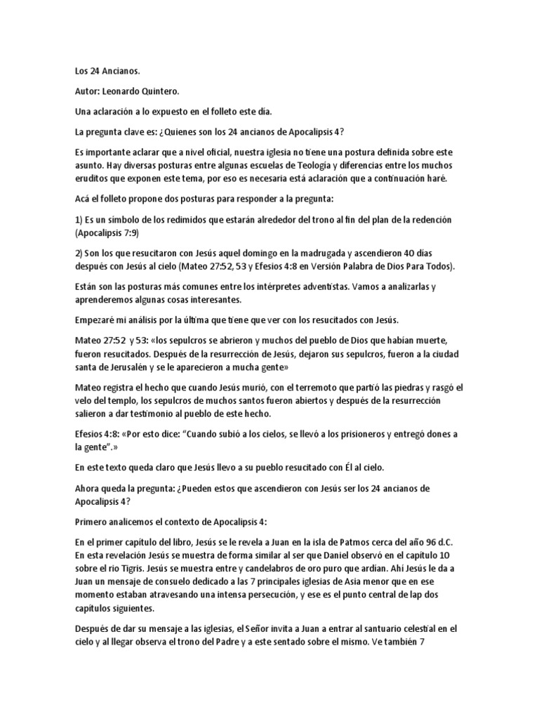 Los 24 Ancianos. PDF La resurrección de Jesús Jesús