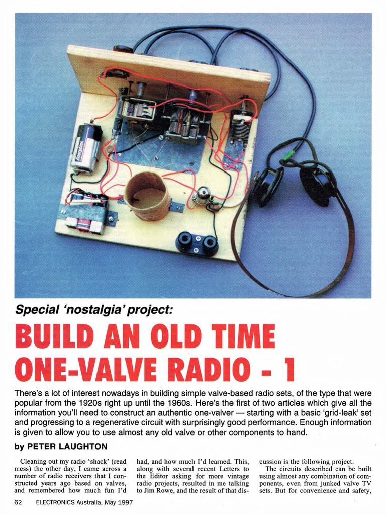 Building an Authentic OneValve Radio A Guide to Constructing a