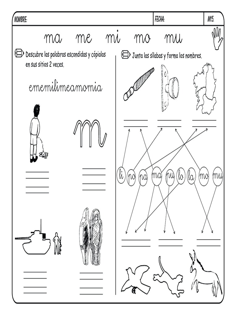 Actividades de la letra M para preescolar | PDF