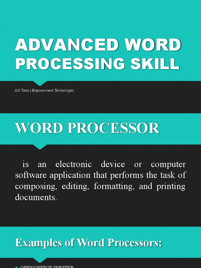 Lesson 3 Advance Word Processing Skill | PDF