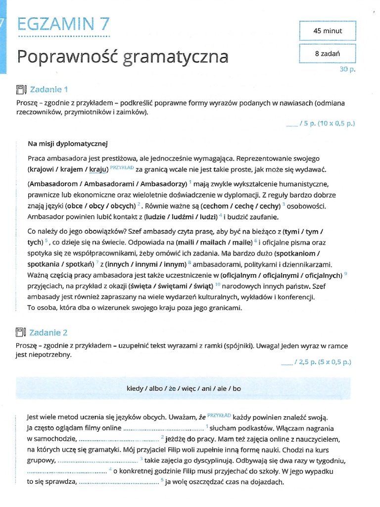 gramatyka, test 7 PDF
