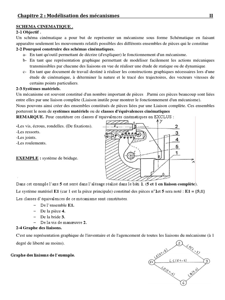 Schéma cinématique des mécanismes 3D PDF Cinématique Physique — free download